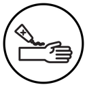 Relief gel on arm icon