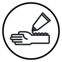 Relief gel on arm icon