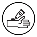 Relief gel on arm icon
