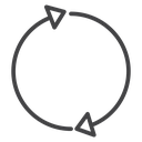 Repeat Loop Arrows Black Outline icon