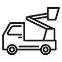 Rescue truck basket Black Outline icon