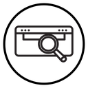 Researching information online icon