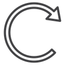 Reset Curved Arrow Black Outline icon