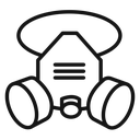 Respirator with filter cartridges icon