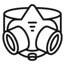 Respirator with filter cartridges icon