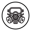 Respirator with filter cartridges icon