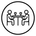 Restaurant Couple Dining Black Outline icon