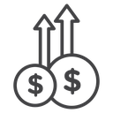 Revenue Growth Coins icon