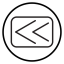 Rewind Previous Back arrow Black Outline icon