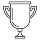 Ribbed Trophy Cup Black Outline icon