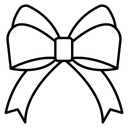 Ribbon Black Outline icon
