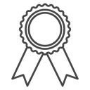 Ribbon Award Rosette Black Outline icon