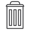 Ridged Trash Bin Black Outline icon