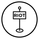 Riot sign icon