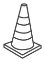 Road cone Black Outline icon