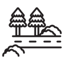 Road on landscape icon