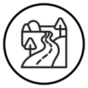 Road on landscape icon