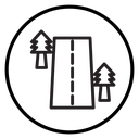 Road on landscape icon