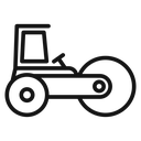 Road roller Black Outline icon