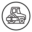 Road roller Black Outline icon