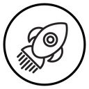 Rocket Black Outline icon