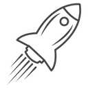 Rocket Black Outline icon