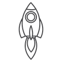 Rocket Launch Black Outline icon