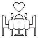 Romantic dinner icon