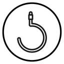 Rope Hook Black Outline icon