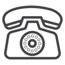 Rotary Desk Phone Black Outline icon