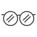 Round Frame Glasses Black Outline icon