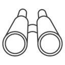 Round Lens Binoculars Black Outline icon