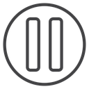 Round Pause Button Black Outline icon