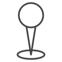 Round Pin Black Outline icon