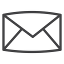Rounded Envelope Badge Black Outline icon