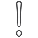 Rounded Exclamation Mark Black Outline icon