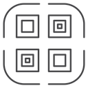 Rounded QR Code Black Outline icon