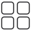Rounded Square Grid Black Outline icon