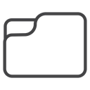 Rounded Tab Folder Black Outline icon