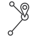Route Black Outline icon
