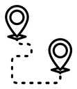 Route black outline icon