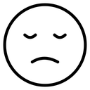 Sad Black Outline icon