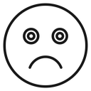 Sad Black Outline icon