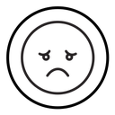 Sad, upset or lonely emot icon