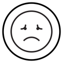 Sad, upset or lonely emot icon