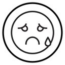 Sad, upset or lonely emot icon