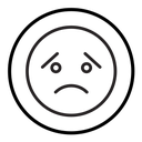 Sad, upset or lonely emot icon