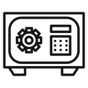 Safe Box Black Outline icon