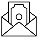 Salary Black Outline icon