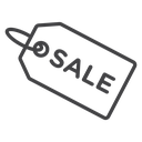 Sale Discount Tag Black Outline icon